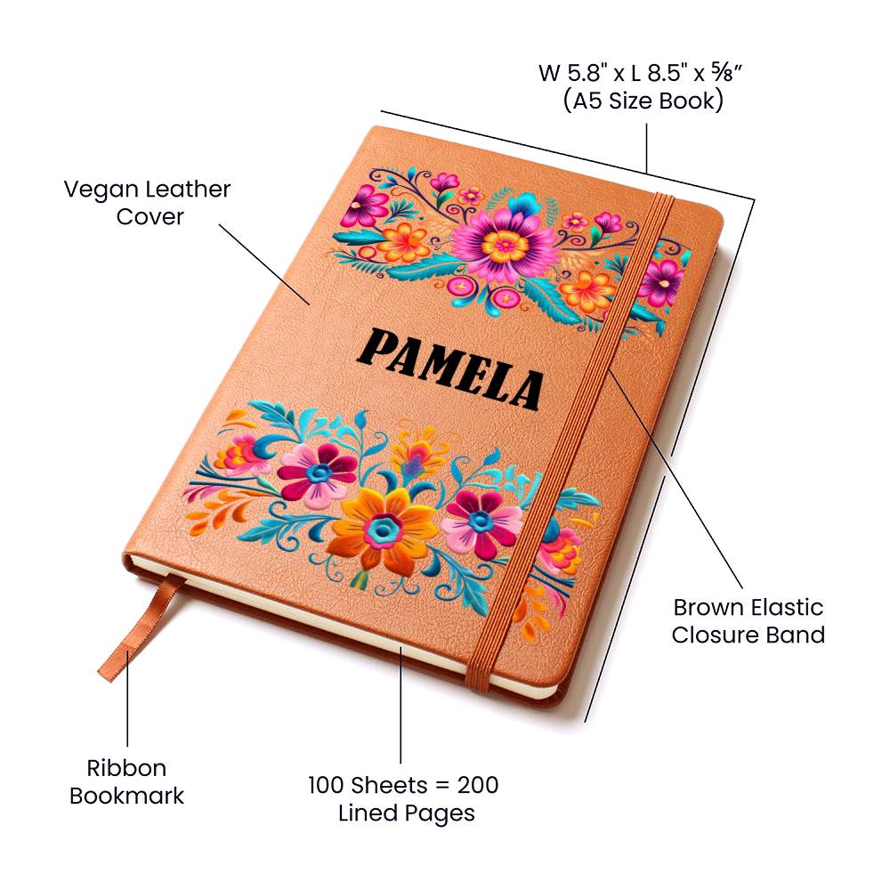 Pamela (Mexican Flowers 1) - Vegan Leather Journal