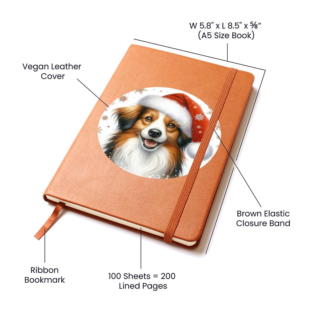 Christmas Dog - Kooikerhondje - Vegan Leather Journal