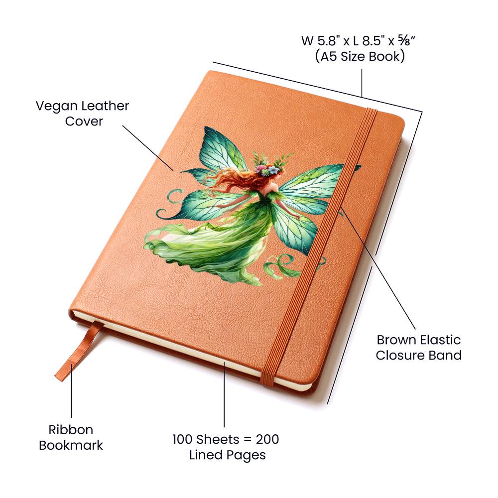 Magical Nature Forest Fairy 02 - Vegan Leather Journal