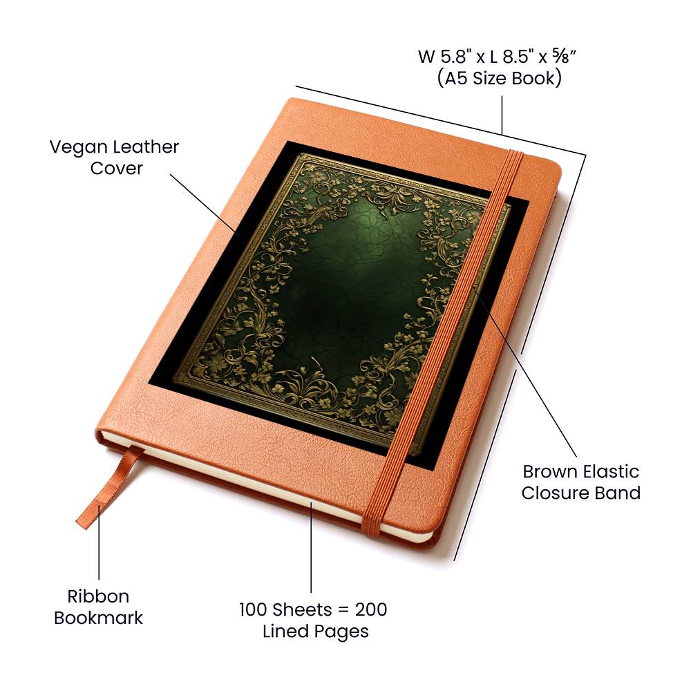Ornate Gold Cover 031 - Vegan Leather Journal