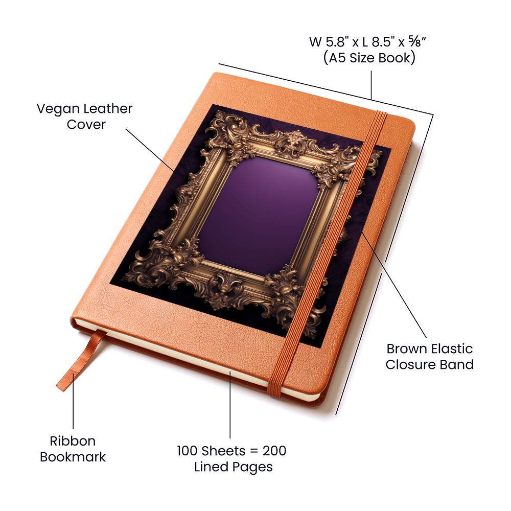 Ornate Gold Cover 043 - Vegan Leather Journal