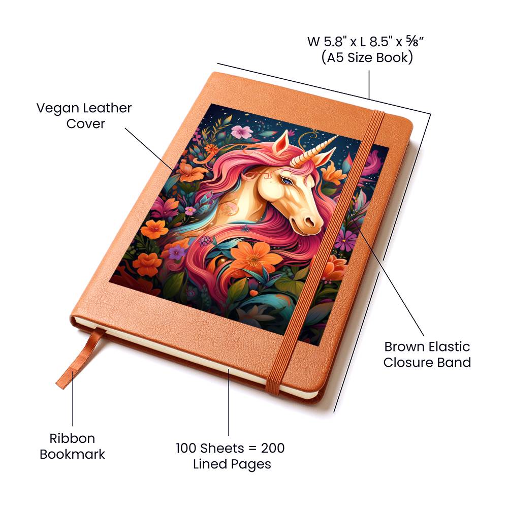 Cute Unicorn 101 - Vegan Leather Journal