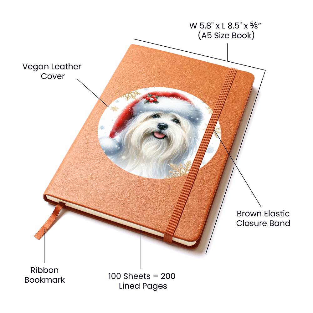 Christmas Dog - Coton De Tulear - Vegan Leather Journal