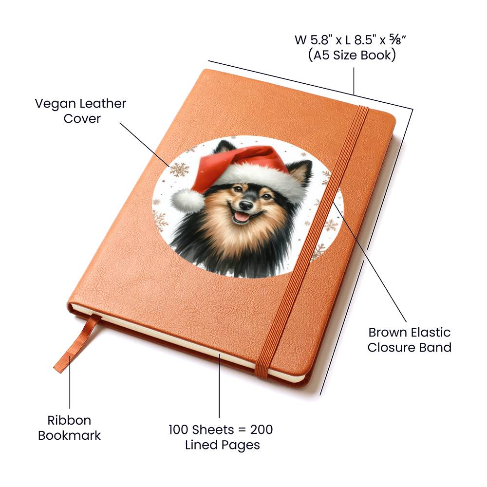 Christmas Dog - Schipperke - Vegan Leather Journal