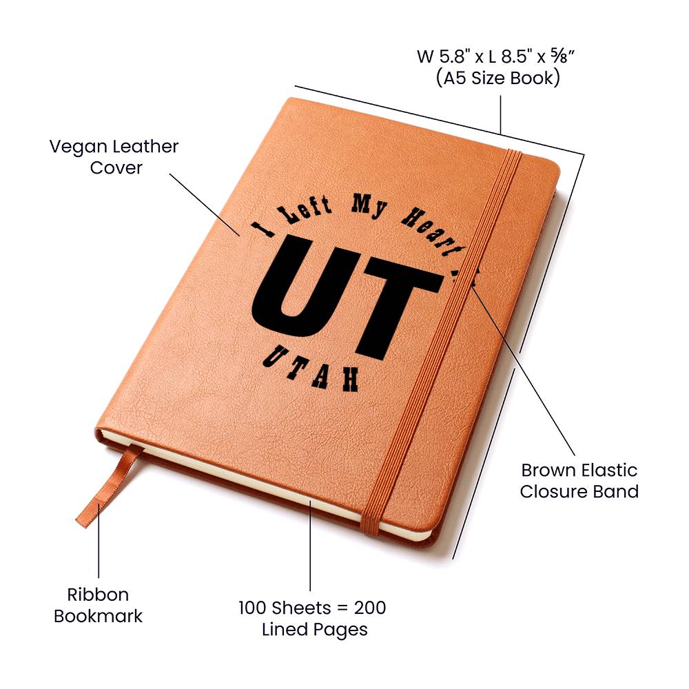 Heart In Utah v01 - Vegan Leather Journal