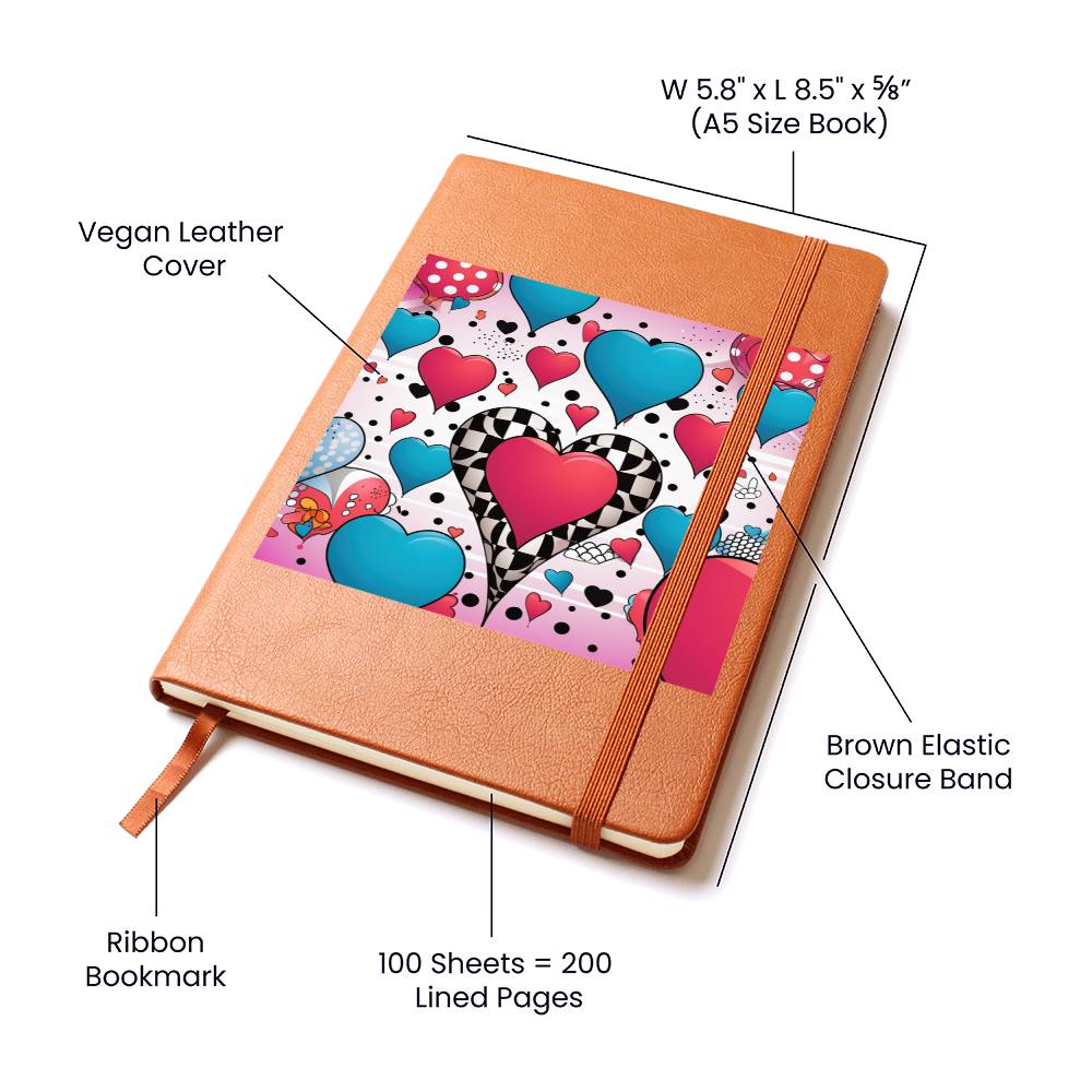 Valentine's Day Pop Art 13 - Vegan Leather Journal