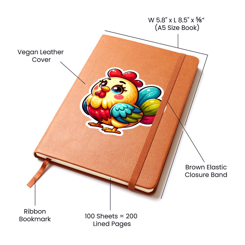 Cute Chicken sticker 26 - Vegan Leather Journal