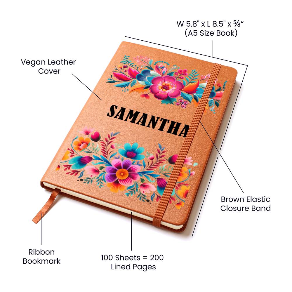 Samantha (Mexican Flowers 2) - Vegan Leather Journal