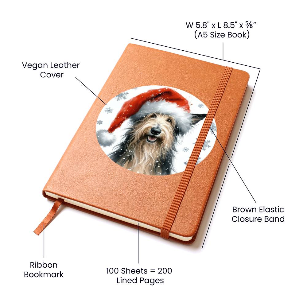 Christmas Dog - Scottish Deerhound - Vegan Leather Journal
