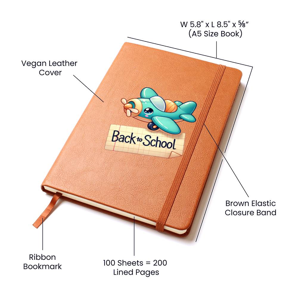 Cute Back to School Sticker 009 - Vegan Leather Journal