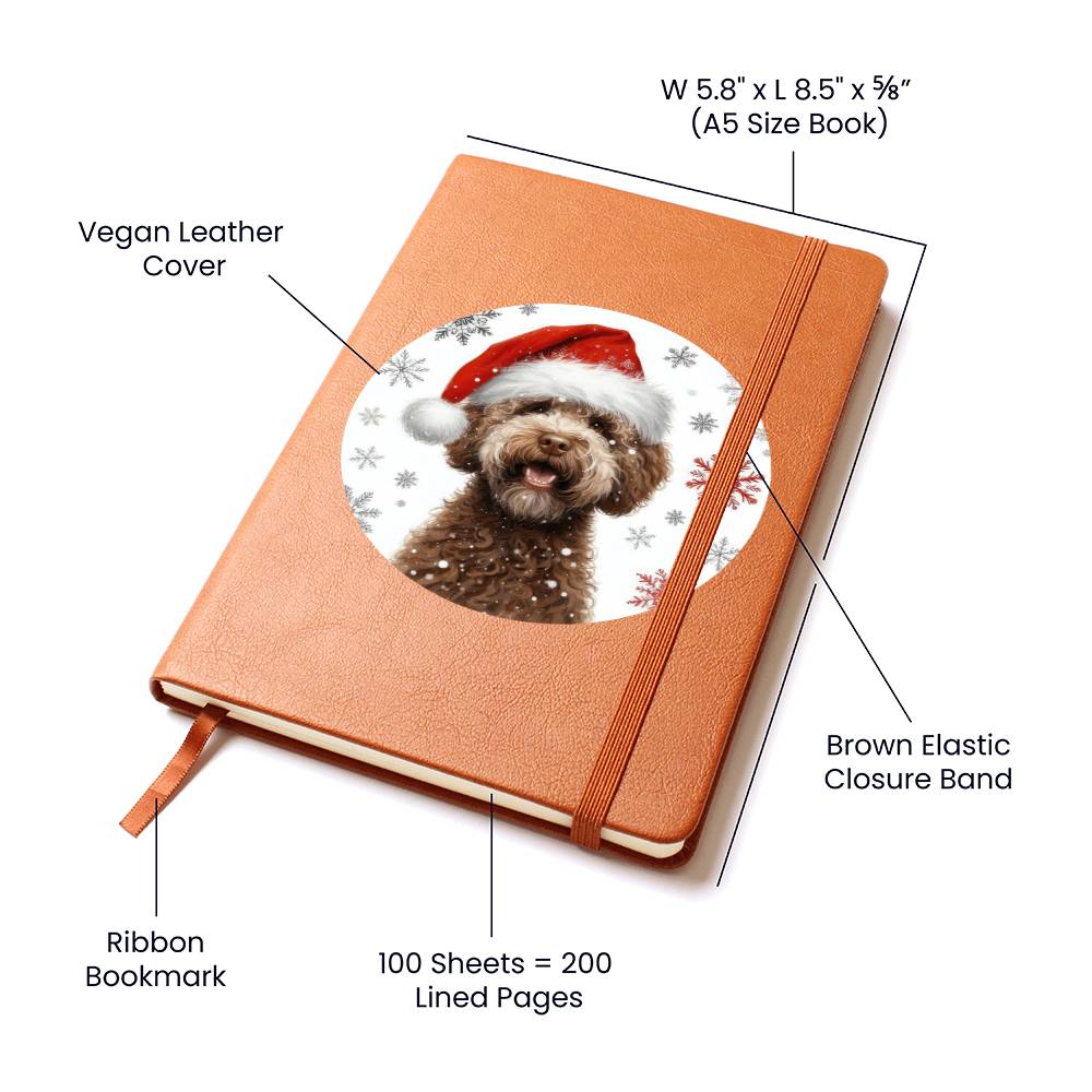 Christmas Dog - Lagotto Romagnolo - Vegan Leather Journal