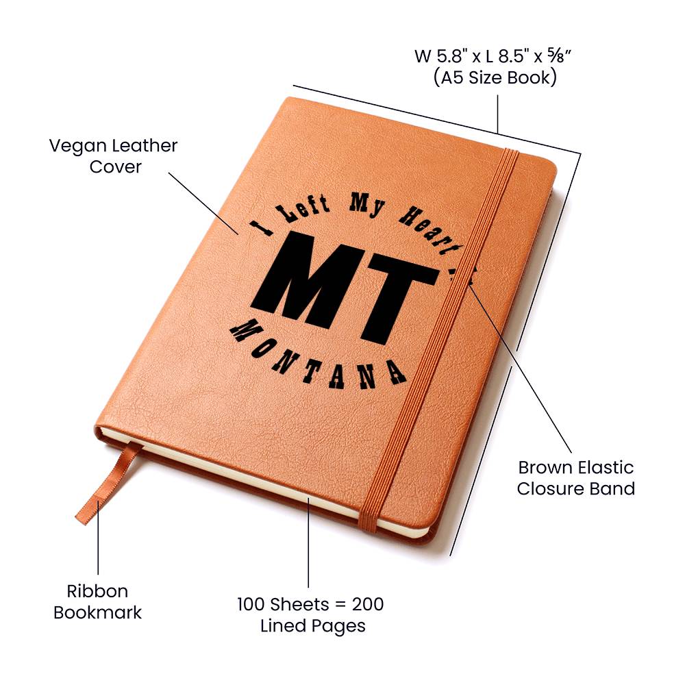 Heart In Montana v01 - Vegan Leather Journal