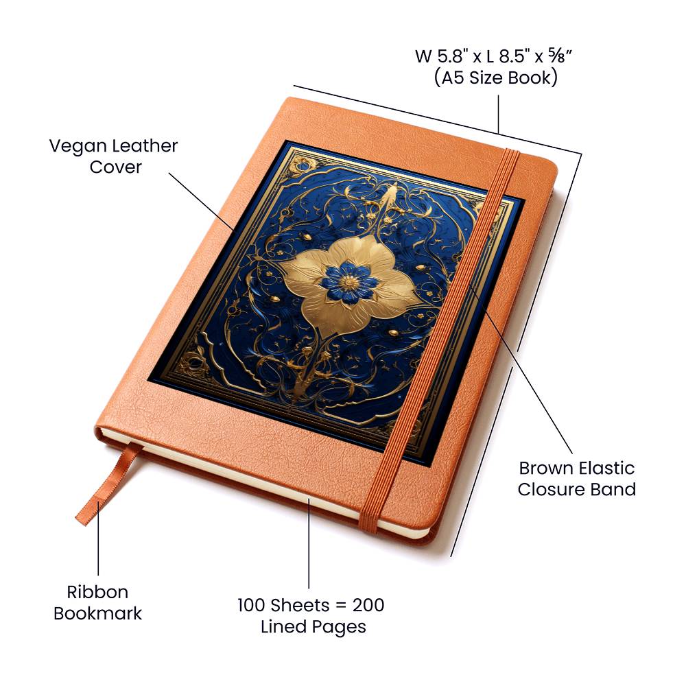 Ornate Gold Cover 020 - Vegan Leather Journal