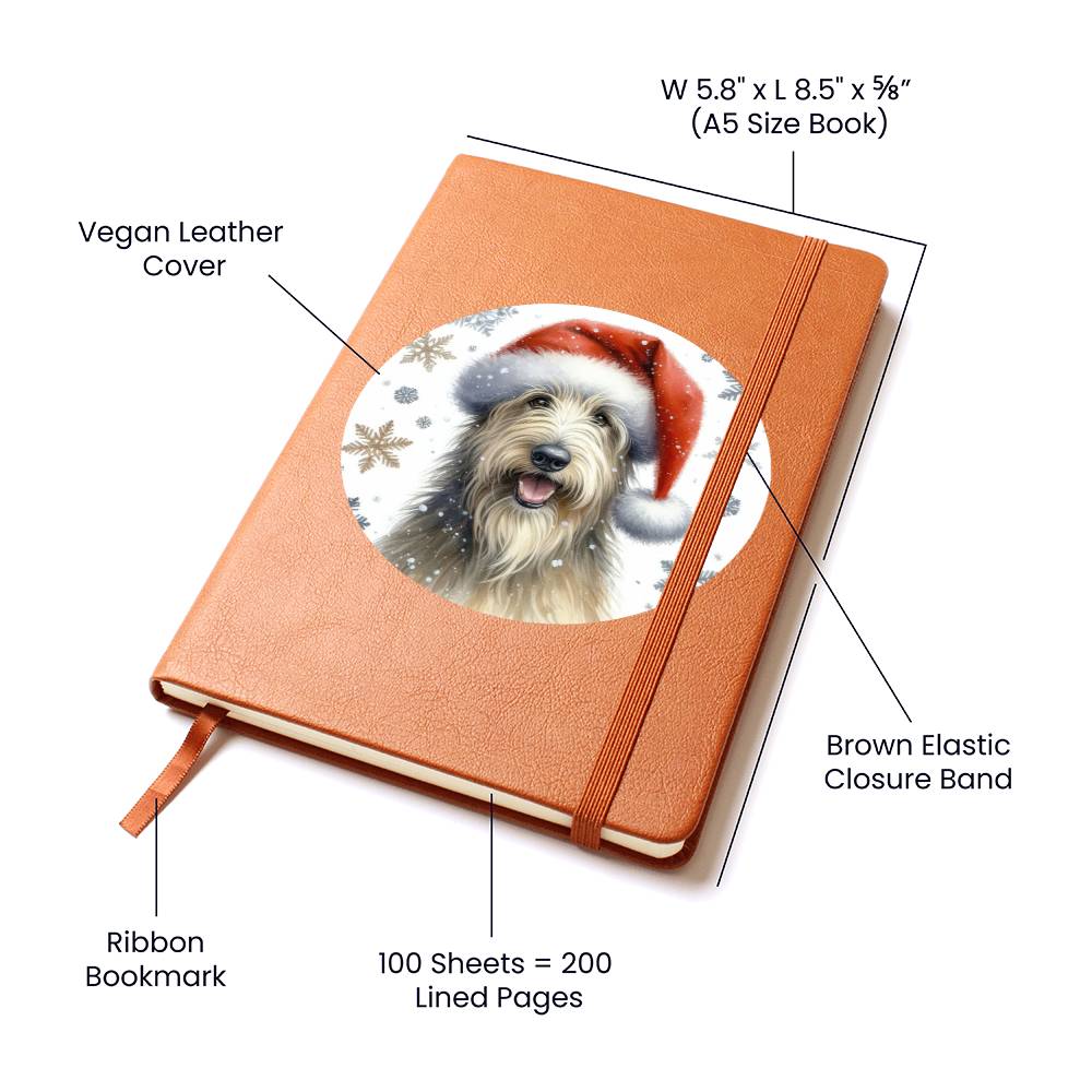 Christmas Dog - Irish Wolfhound - Vegan Leather Journal