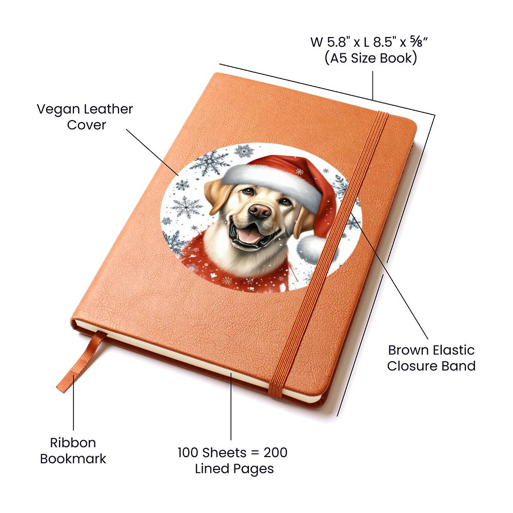 Christmas Dog - Labrador Bulldog  - Vegan Leather Journal