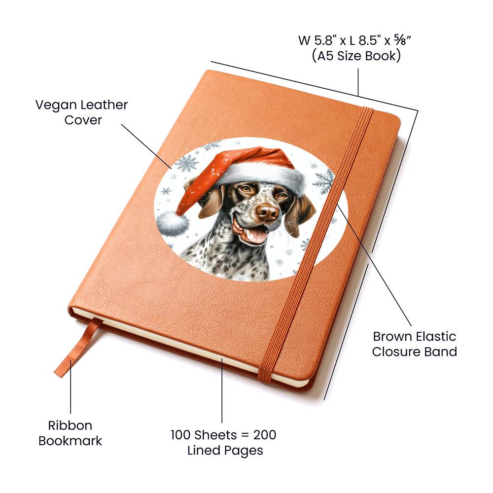 Christmas Dog - Pointer - Vegan Leather Journal