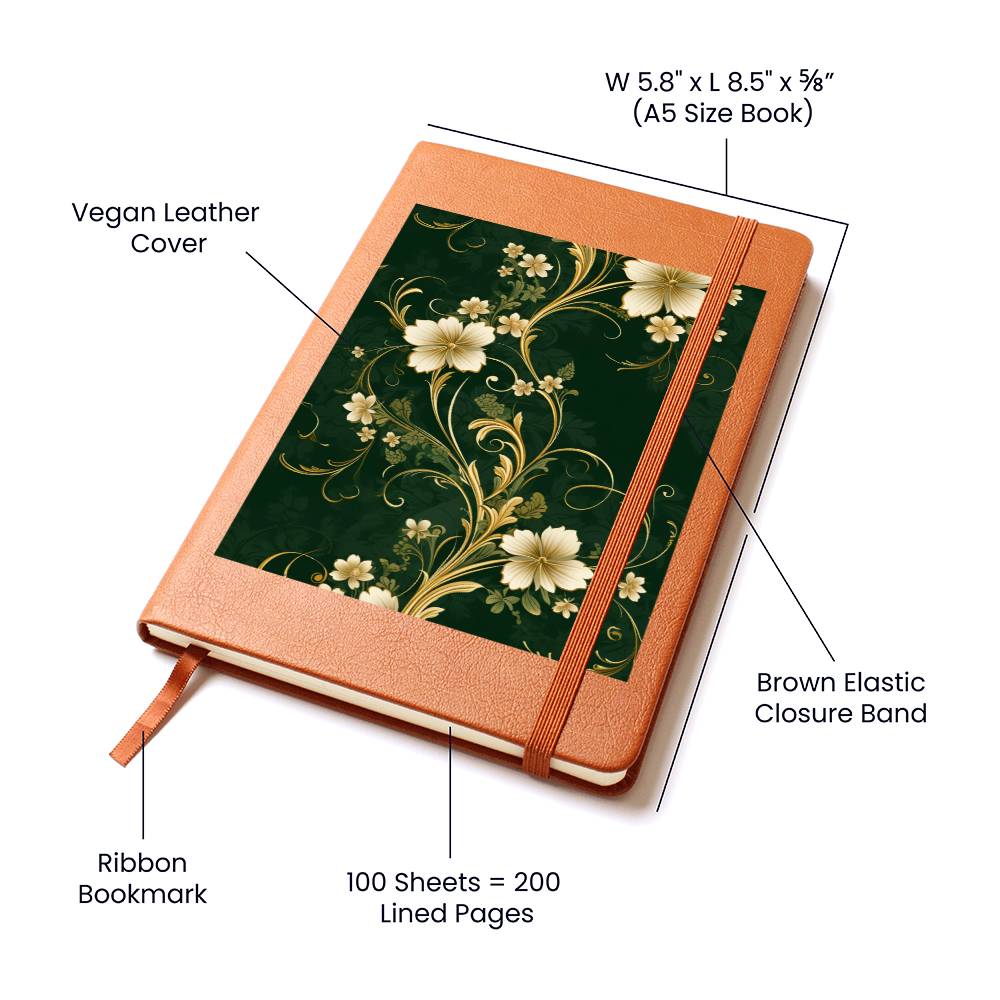 Ornate Gold Cover 082 - Vegan Leather Journal