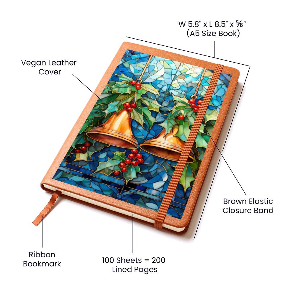Christmas Stained Glass Design 003 - Vegan Leather Journal