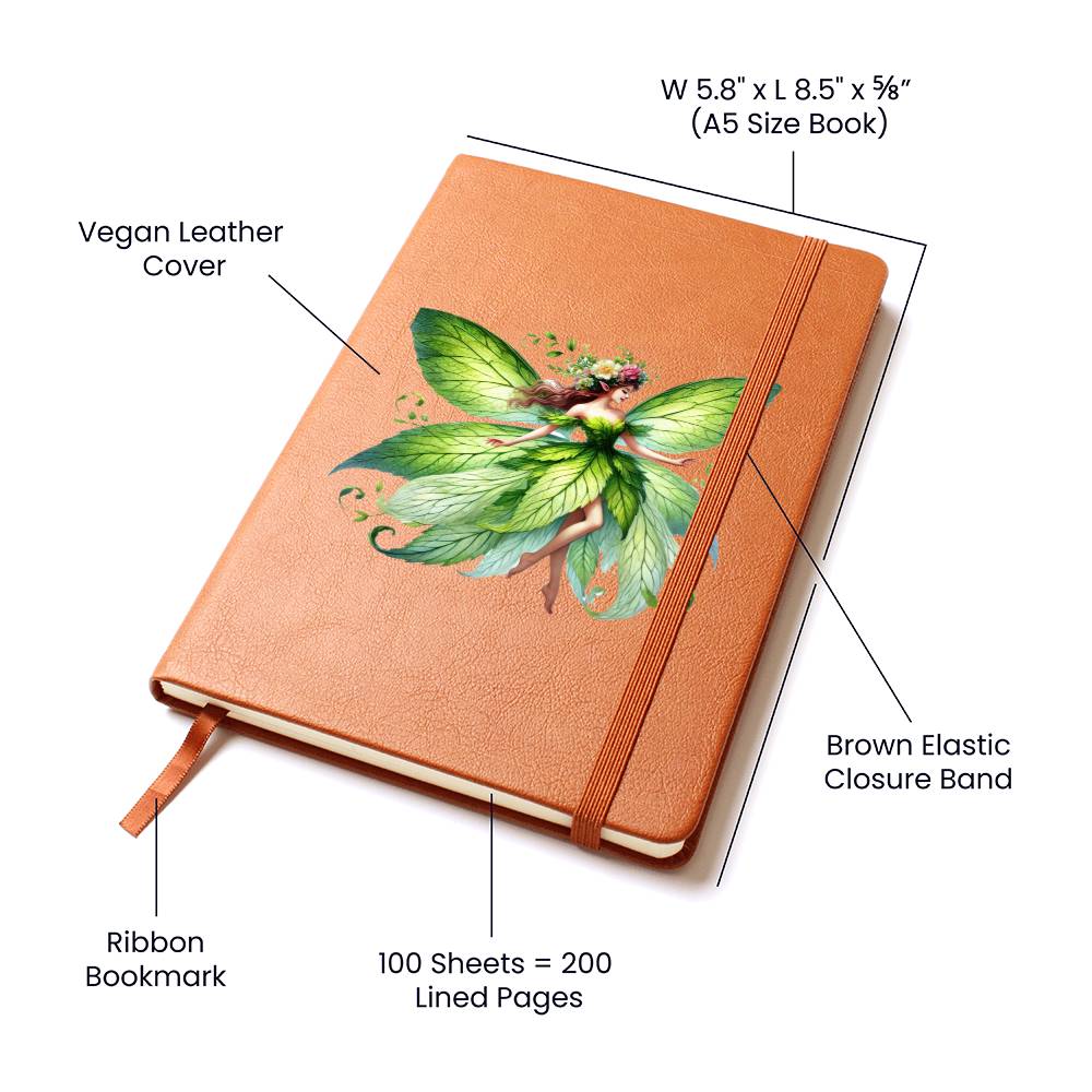 Magical Nature Forest Fairy 15 - Vegan Leather Journal