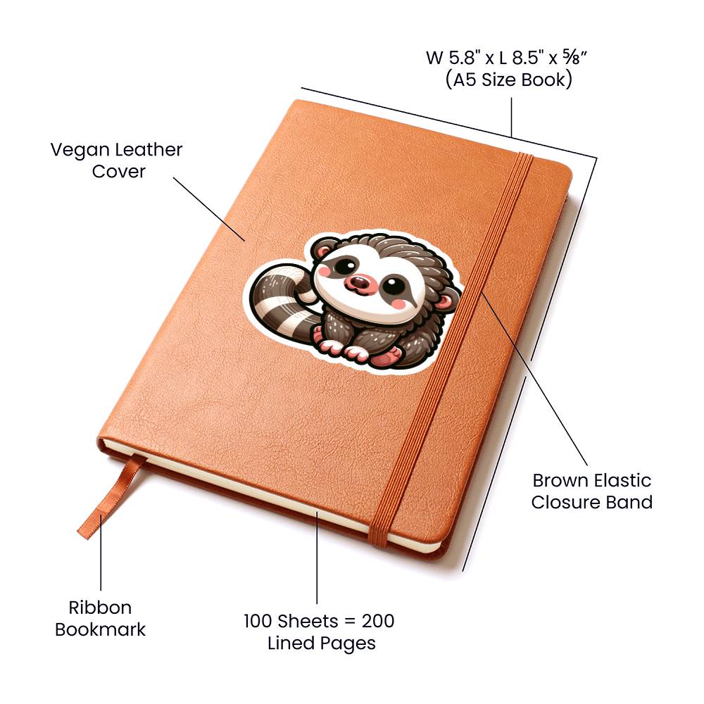Cute Binturong sticker 01 - Vegan Leather Journal