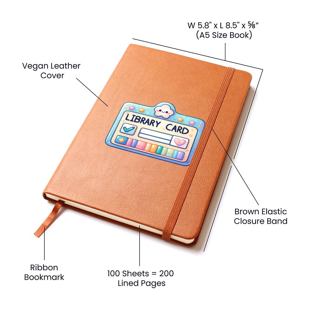 Cute Back to School Sticker 082 - Vegan Leather Journal