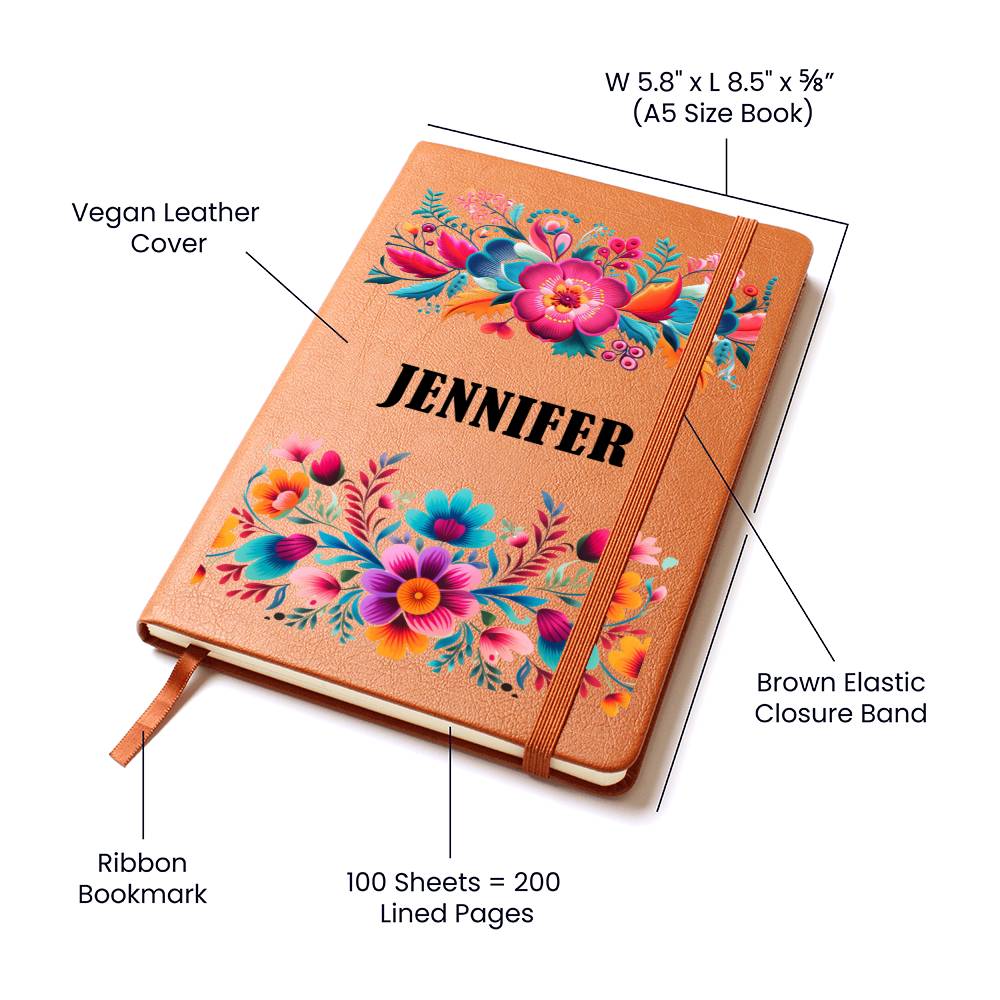 Jennifer (Mexican Flowers 2) - Vegan Leather Journal