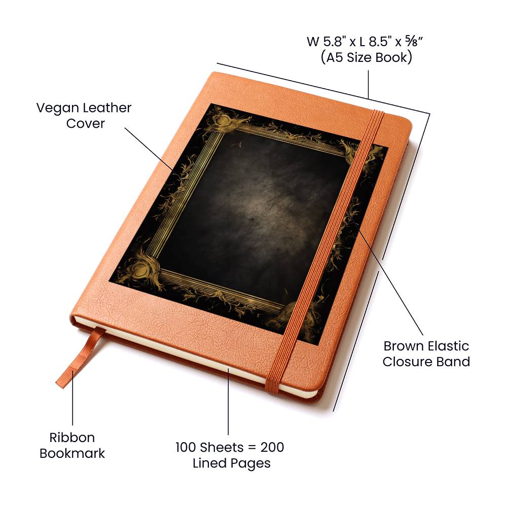 Ornate Gold Cover 025 - Vegan Leather Journal