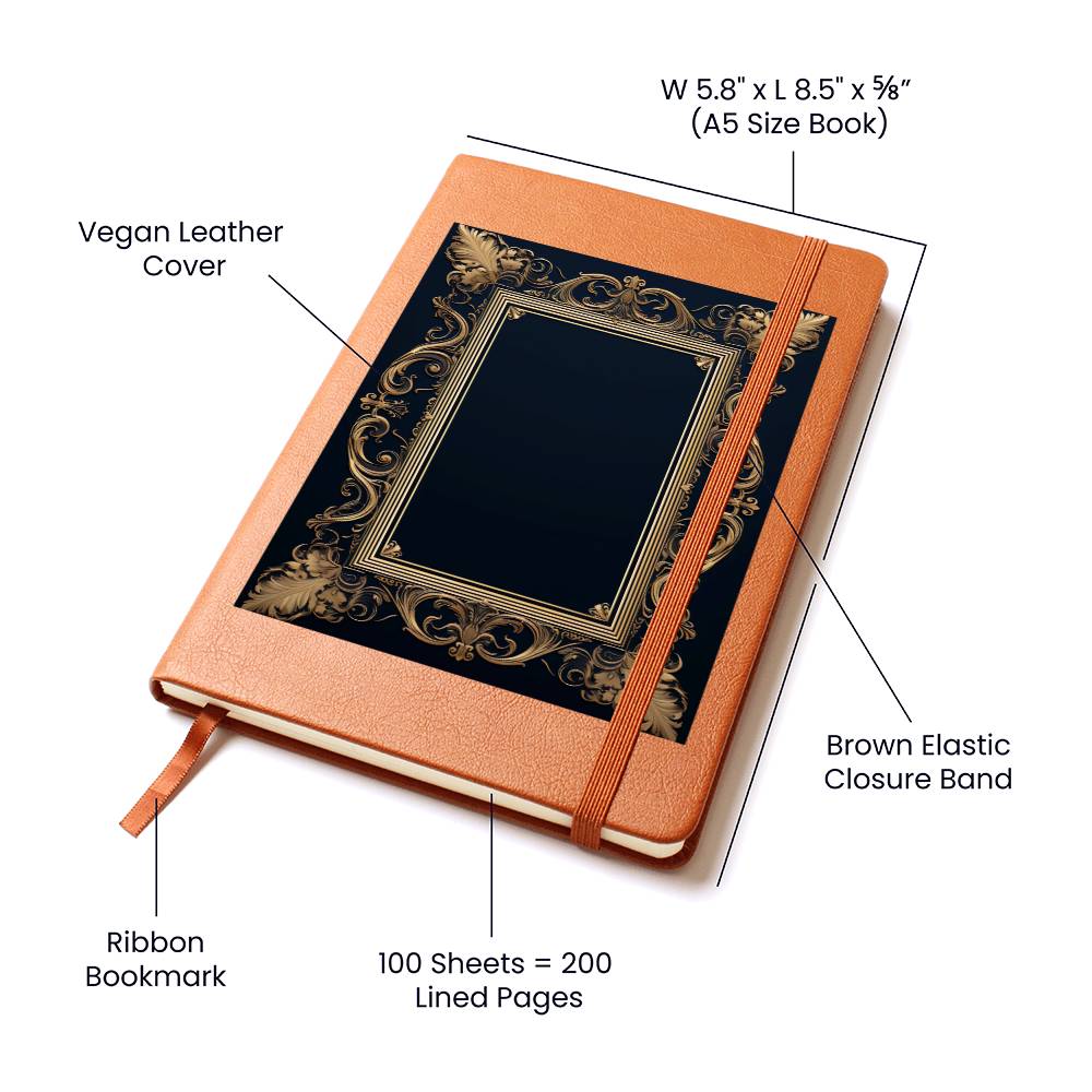 Ornate Gold Cover 112 - Vegan Leather Journal