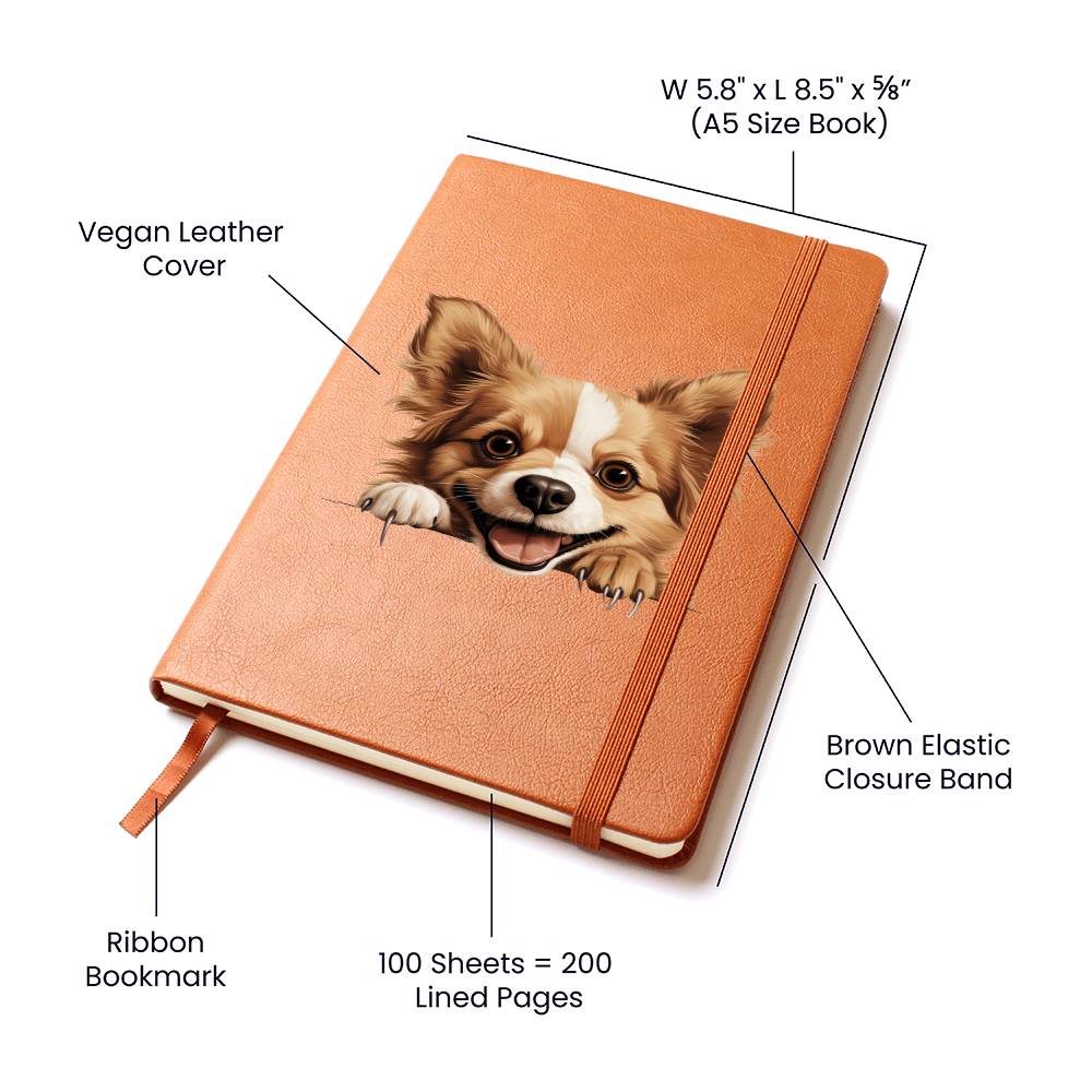 Russian Toy Peeking - Vegan Leather Journal