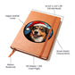 Dog Stained Glass Christmas Design 008 - Vegan Leather Journal