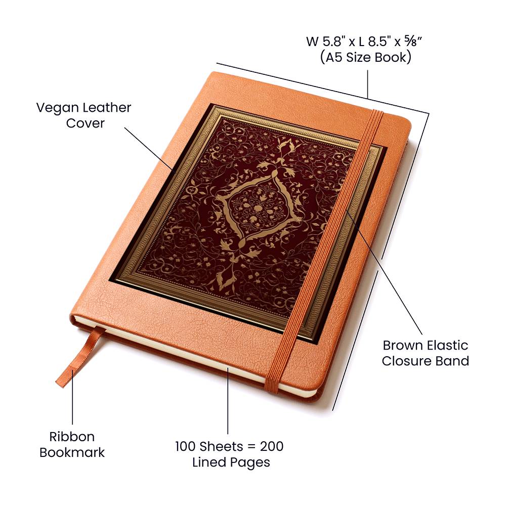 Ornate Gold Cover 087 - Vegan Leather Journal