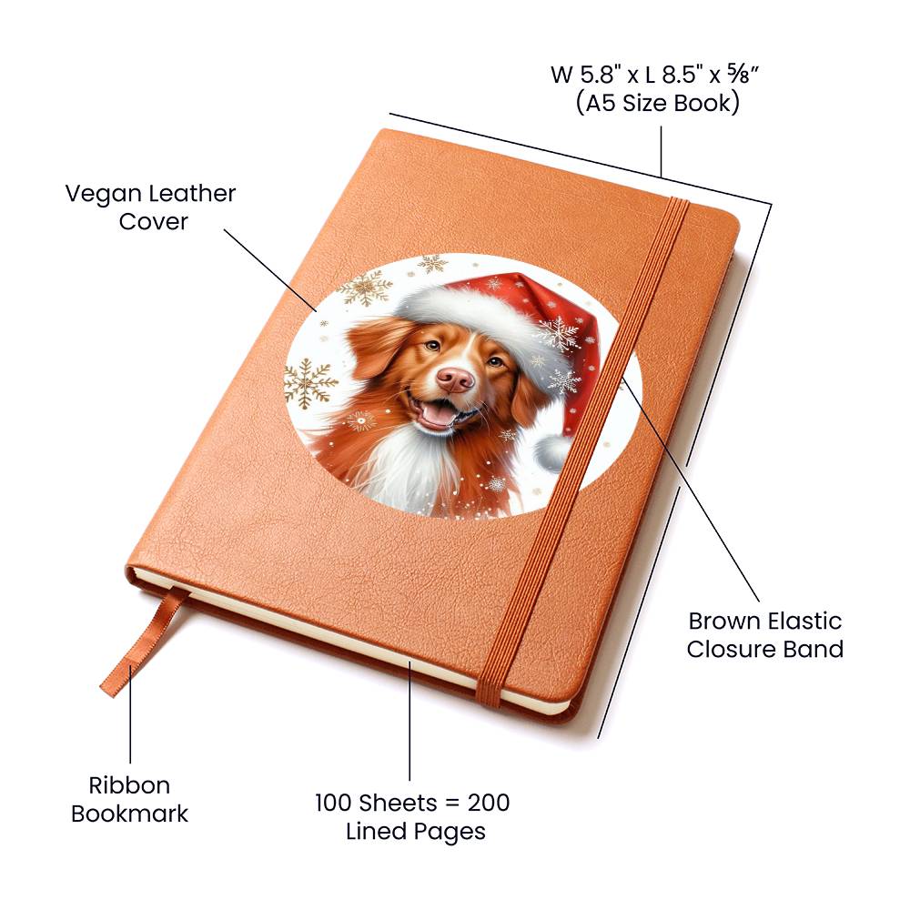 Christmas Dog - Nova Scotia Duck Tolling Retriever - Vegan Leather Journal
