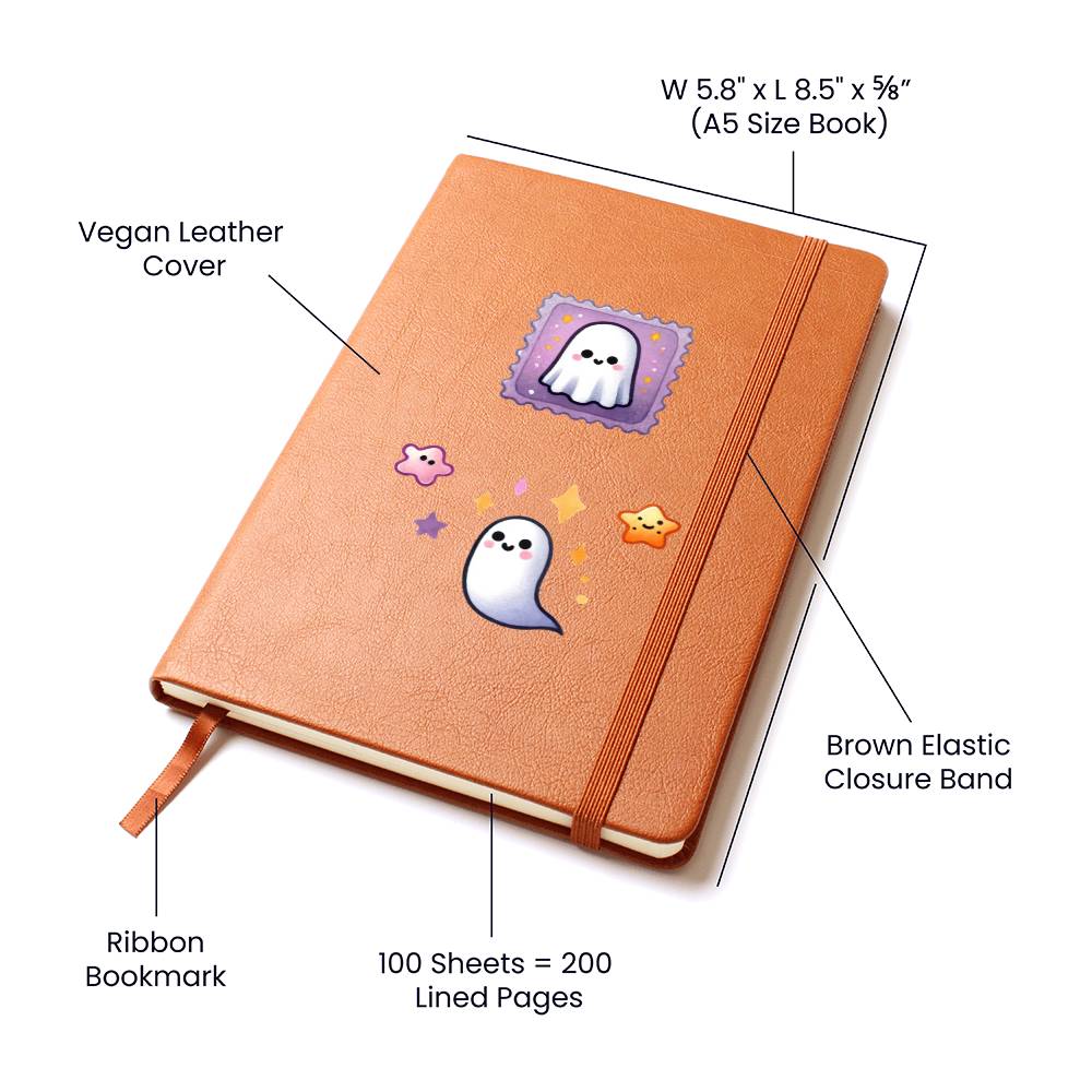 Cute Halloween Sticker 120 - Vegan Leather Journal