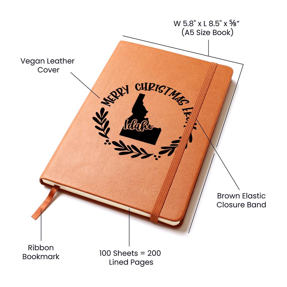 Merry Christmas From Idaho - Vegan Leather Journal