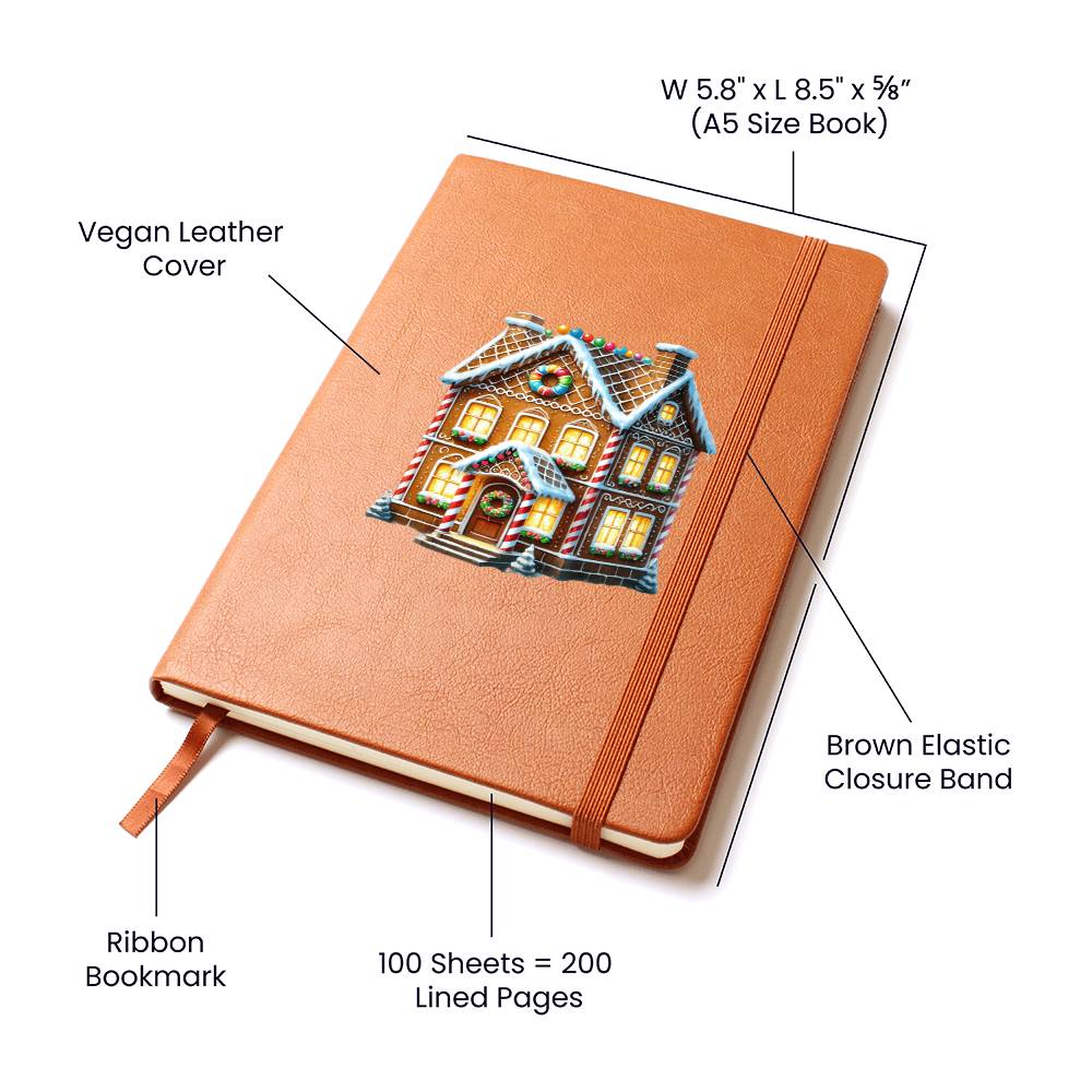 Christmas Gingerbread House 011 - Vegan Leather Journal