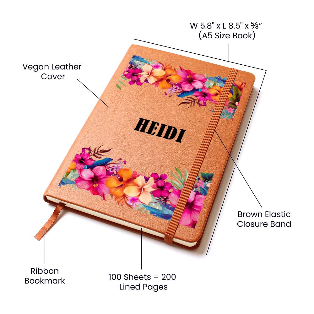 Heidi (Tropical Flowers) - Vegan Leather Journal