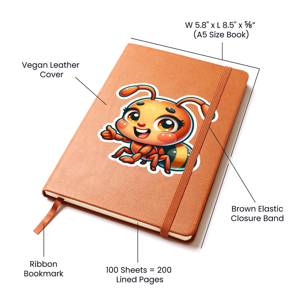 Cute Ant sticker 05  - Vegan Leather Journal