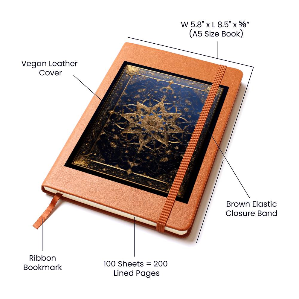 Ornate Gold Cover 023 - Vegan Leather Journal