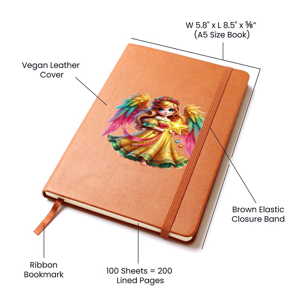 Cute Christmas Angel 021 - Vegan Leather Journal