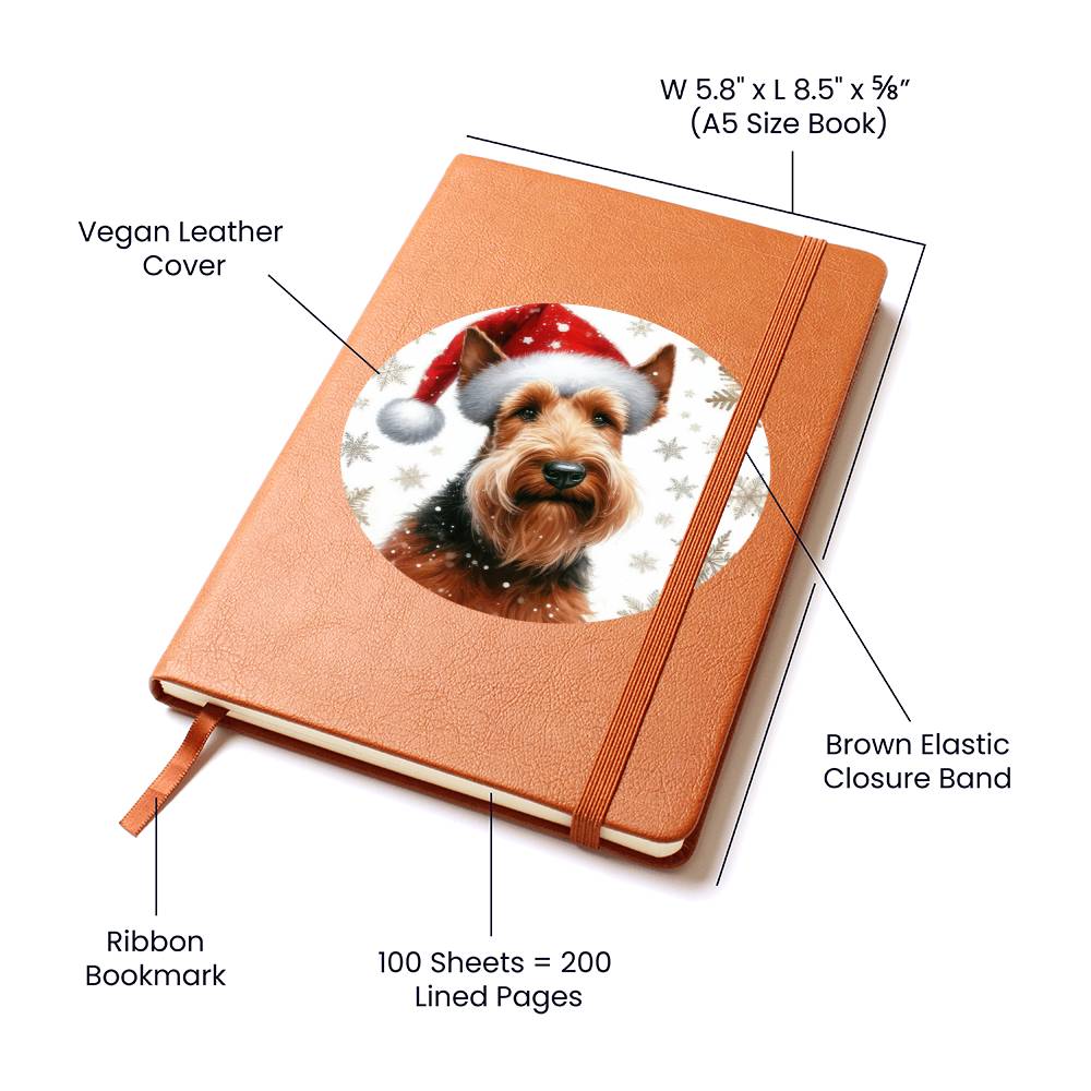 Christmas Dog - Irish Terrier - Vegan Leather Journal