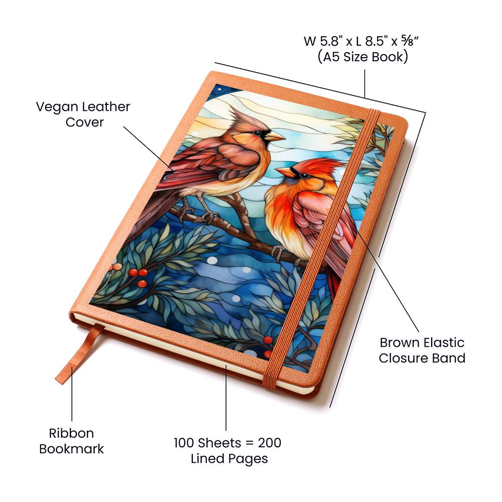 Christmas Stained Glass Design 018 - Vegan Leather Journal