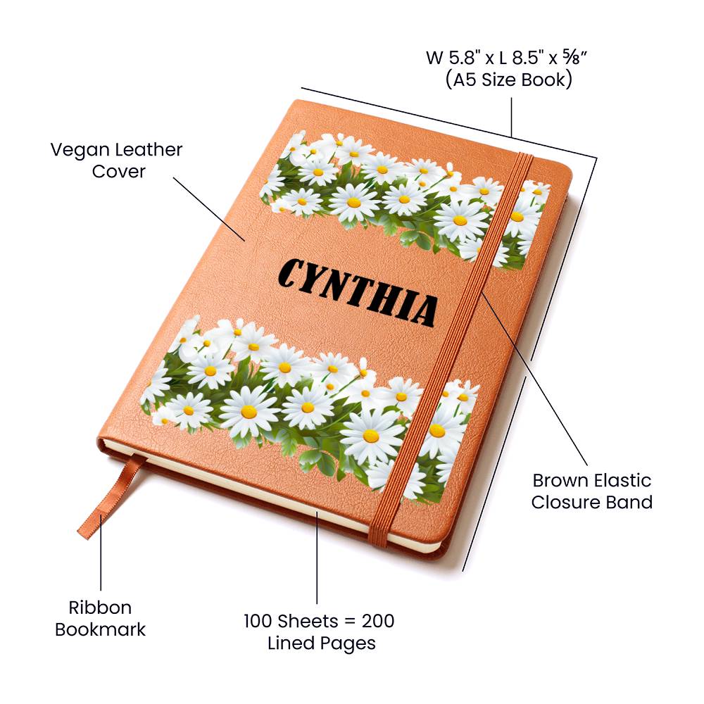 Cynthia (Playful Daisies) - Vegan Leather Journal