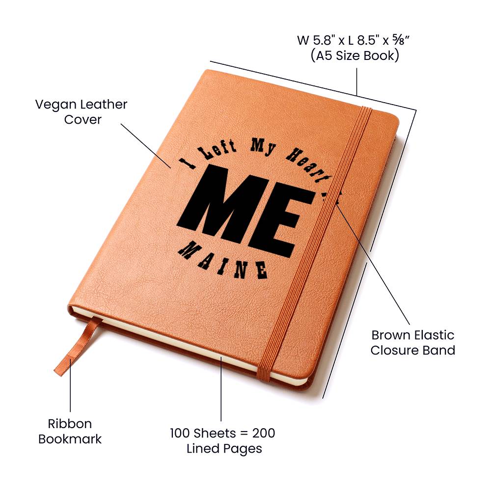 Heart In Maine v01 - Vegan Leather Journal