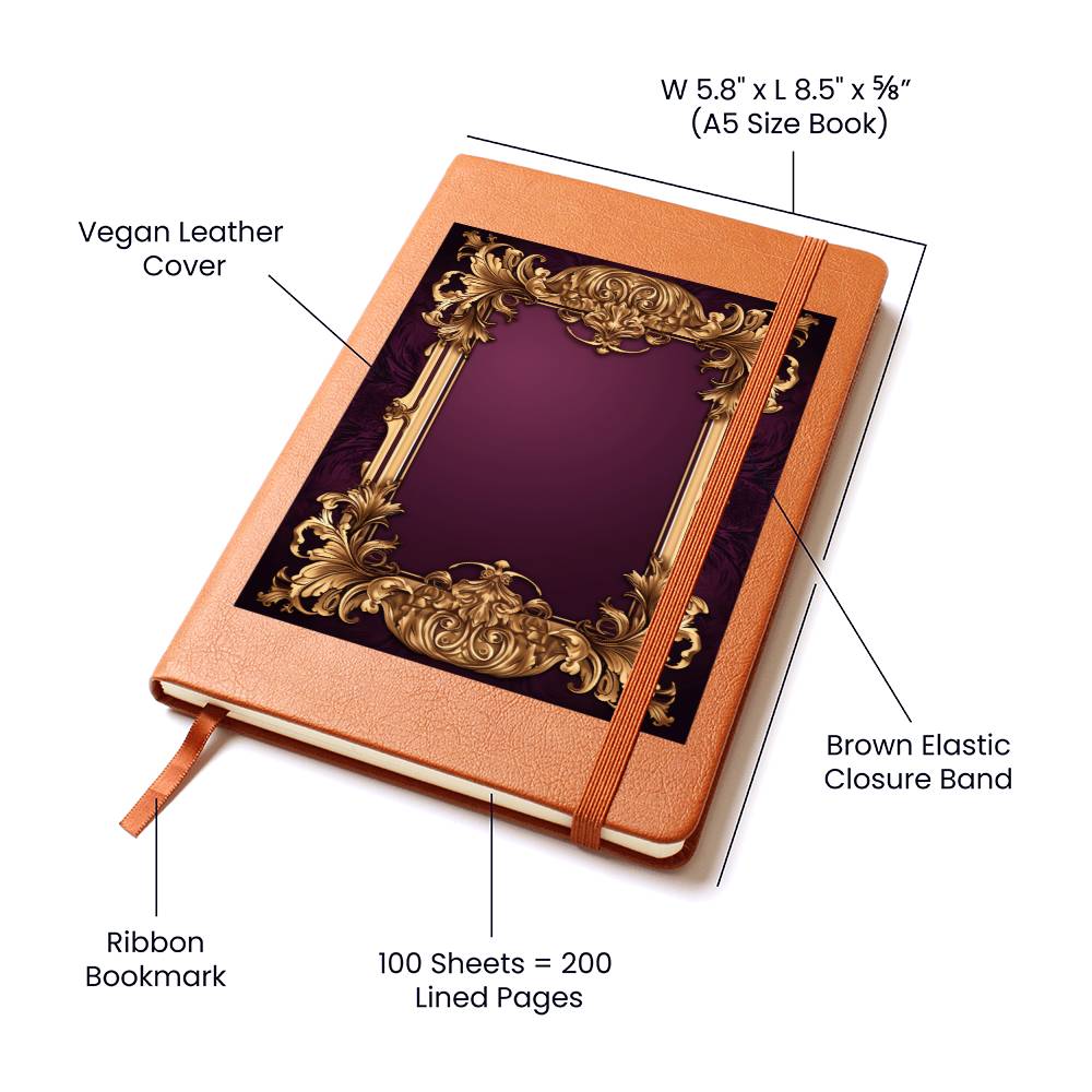 Ornate Gold Cover 061 - Vegan Leather Journal