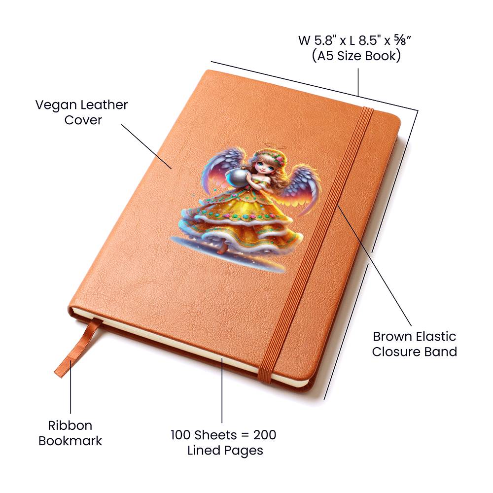 Cute Christmas Angel 004 - Vegan Leather Journal