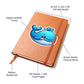 Cute Blue whale sticker 15 - Vegan Leather Journal