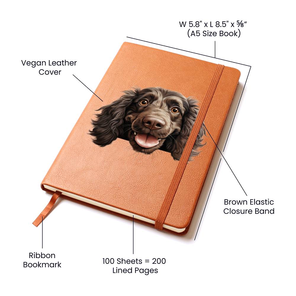 Boykin Spaniel Peeking - Vegan Leather Journal
