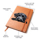 Kerry Blue Terrier Peeking - Vegan Leather Journal