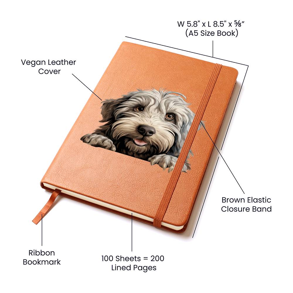 Bergamasco Peeking - Vegan Leather Journal