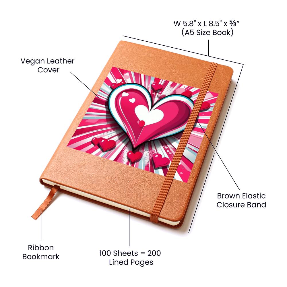 Valentine's Day Pop Art 07 - Vegan Leather Journal